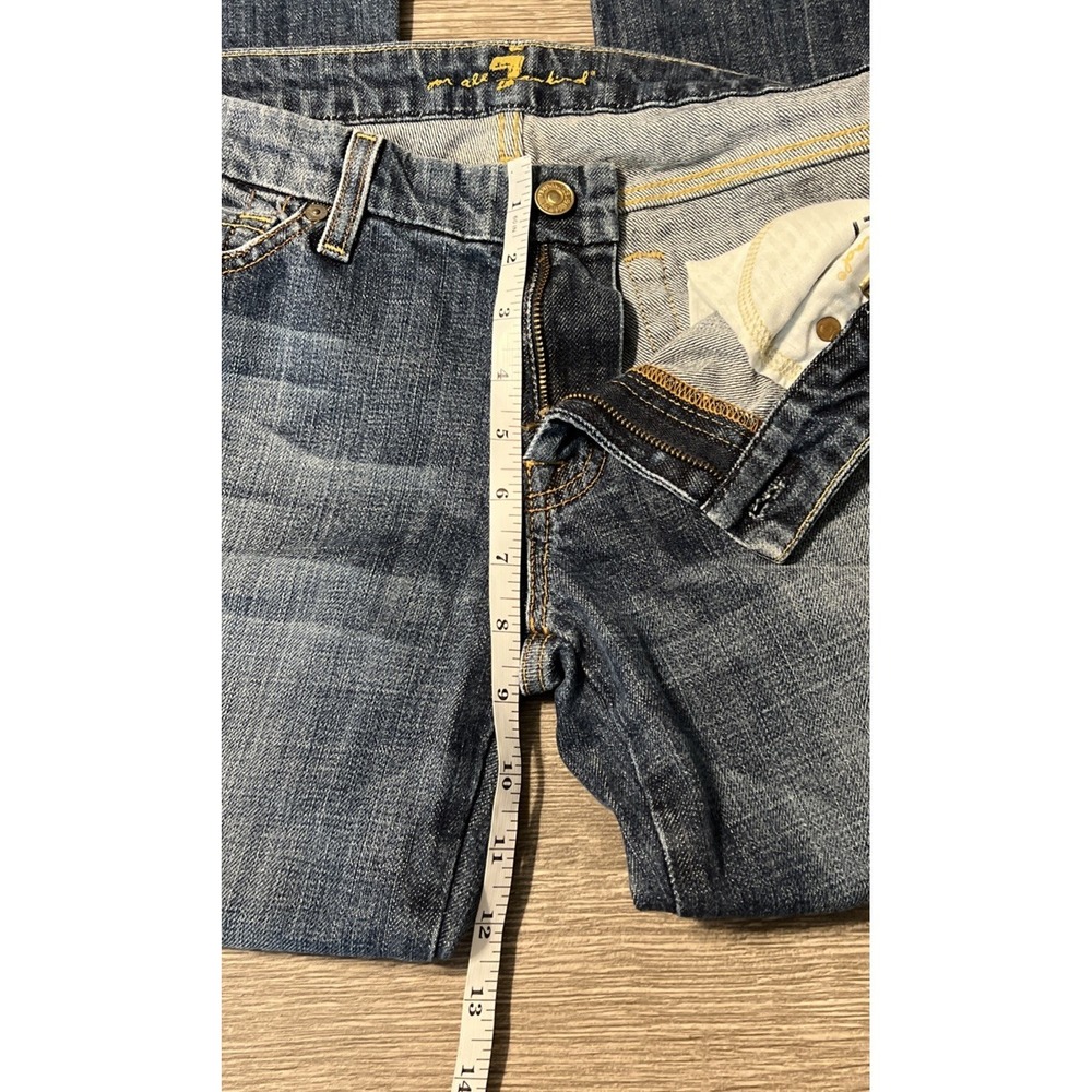 7 For All Mankind Women's "A" Pocket Boot Cut Low Rise Jeans Size 29 (31x30) - Picture 8 of 13